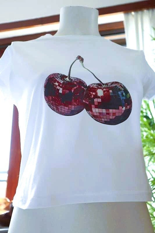 bijzonder kersen T-shirt T-shirt, Maat 38/40 (M), Wit, Ophalen of Verzenden, Korte mouw