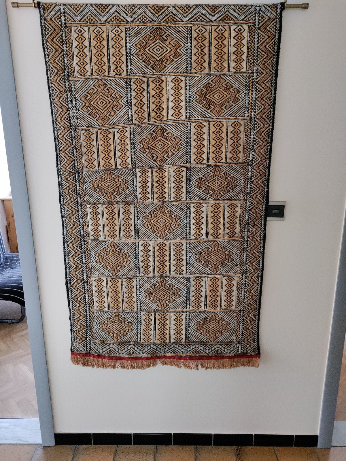 mooi handgeknoopt wandtapijt, Wandkleed, Ophalen of Verzenden, Zo goed als nieuw, Afrikaans