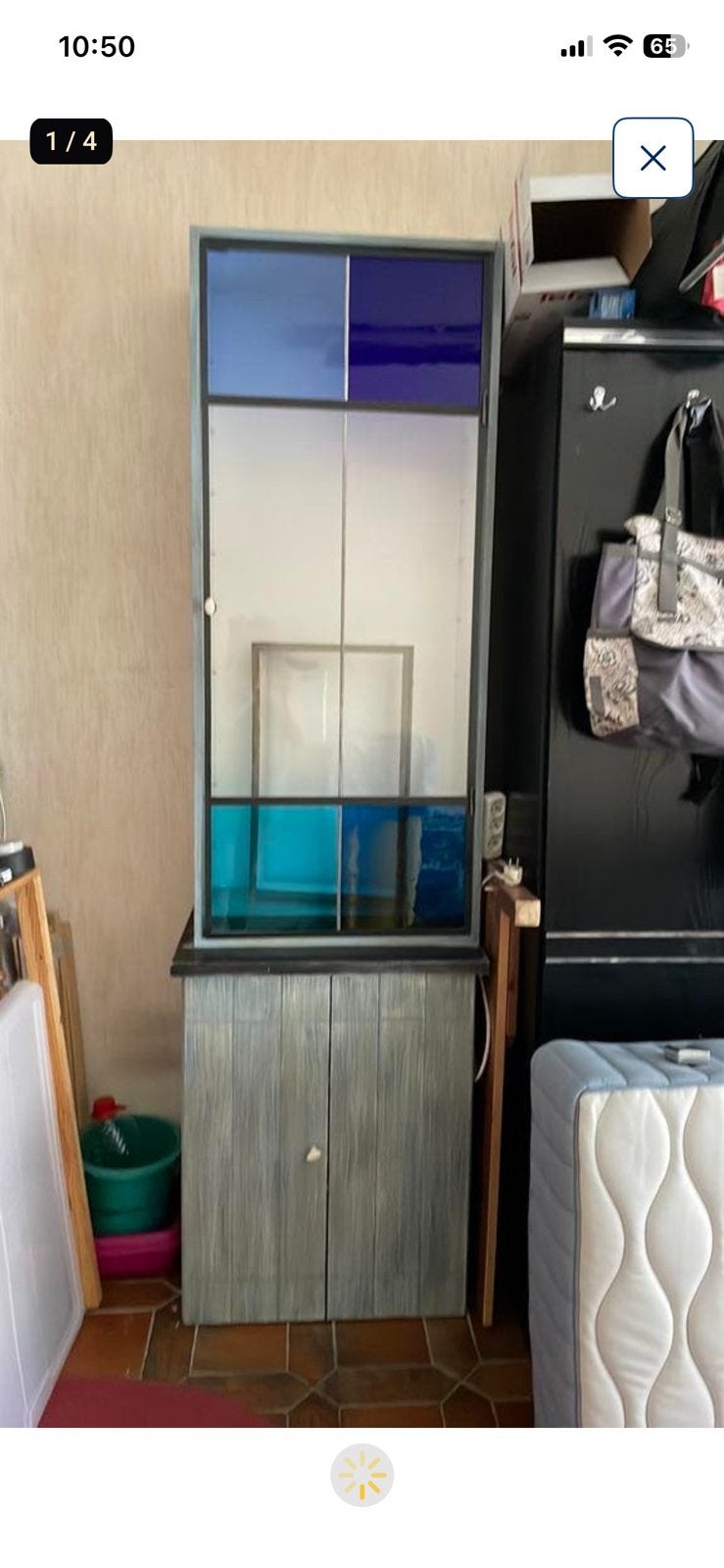 Hoge kast, Huis en Inrichting, Kasten | Vitrinekasten, Ophalen, 50 tot 100 cm, 50 tot 75 cm, Gebruikt