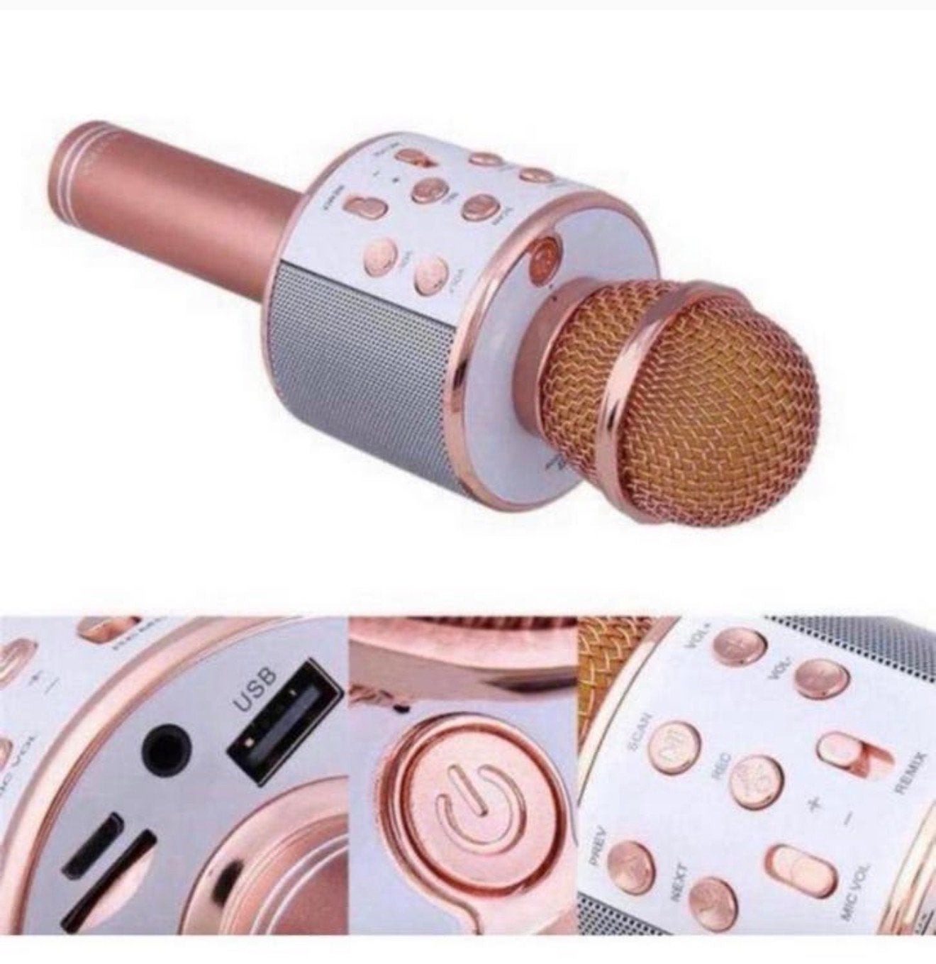 Microphone de karaoké sans fil Bluetooth Rose Gold, Enlèvement ou Envoi, Neuf, Micro(s)