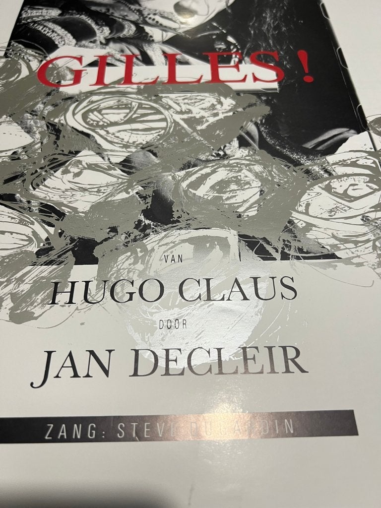 Vintage Poster Gilles! van Hugo Claus, Deurposter of groter, Ophalen of Verzenden, Reclame, Rechthoekig Staand