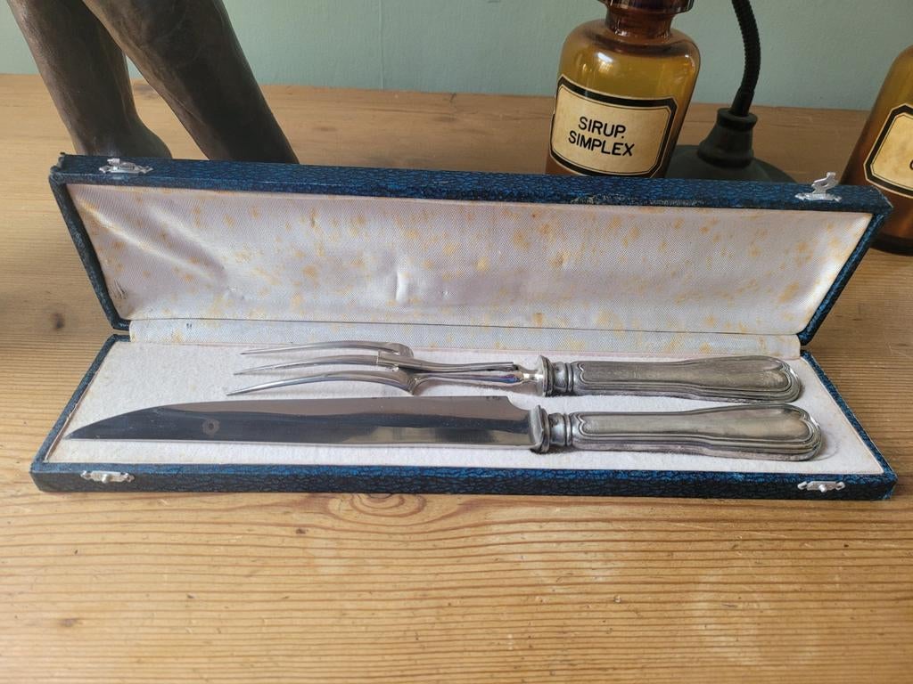 Service à découper poinçonné, Antiquités & Art, Antiquités | Couverts, Enlèvement ou Envoi