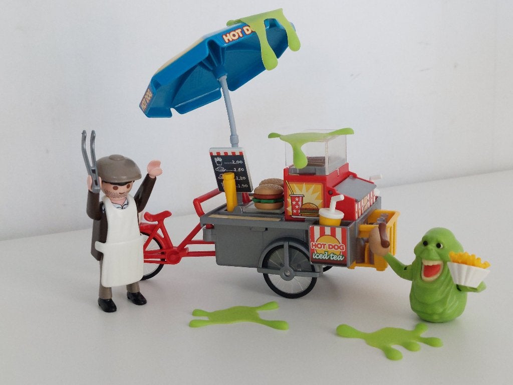Playmobil Ghostbusters Slimer en hotdogkraam (9222), Enfants & Bébés, Jouets | Playmobil, Autres séries, Comme neuf, Figurines