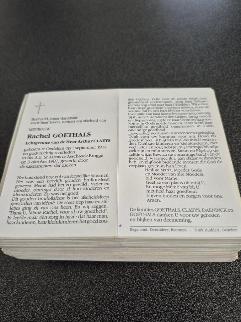 Bidprentjes Oedelem, Ophalen of Verzenden