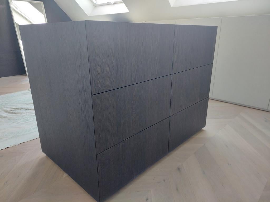 Commode Melamine zwart 6 schuifladen, Huis en Inrichting, Ophalen, Zwart