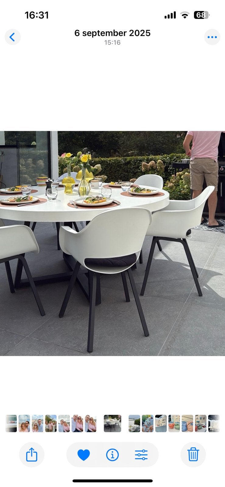 Tuintafel met stoelen, Tuin en Terras, Tuinsets en Loungesets, Ophalen, Zo goed als nieuw