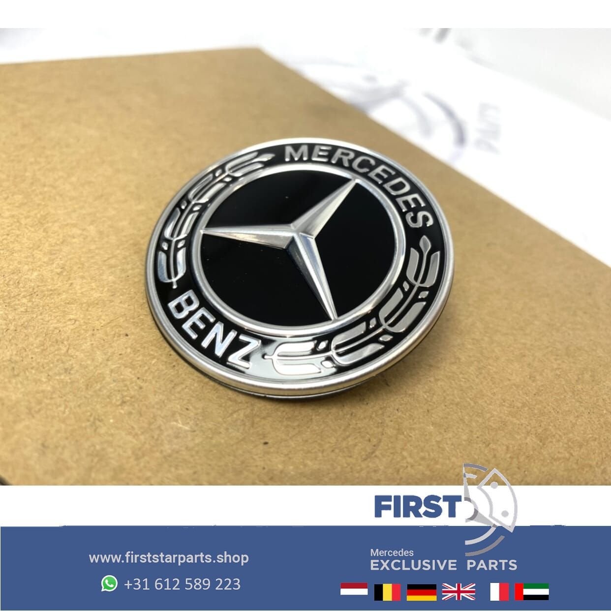 MERCEDES VOORBUMPER LOGO ZWART AMG BUMPER EMBLEEM LOGO A B C, Utilisé, -, -, Enlèvement ou Envoi