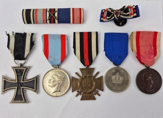 Duitse medaille set Hessen, WO1, WW1, Verzamelen, Verzenden, Lintje, Medaille of Wings