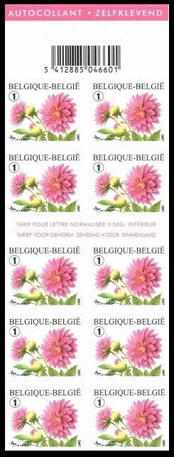 B80 Fleurs Dahlia (validité permanente - Buzin), Envoi, Timbre-poste, Autocollant, Europe