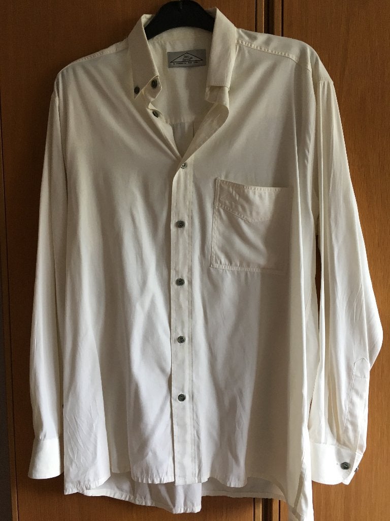 Hemd ecru maat M of maat 2, Kleding | Heren, Ophalen of Verzenden, Zo goed als nieuw, Beige, Halswijdte 39/40 (M)