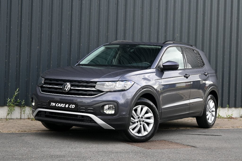 Vw T-cross 1.0 TSFI DSG, Carplay, Adaptieve cruise,, T-Cross, 4 cilinders, 1290 kg, Blauw