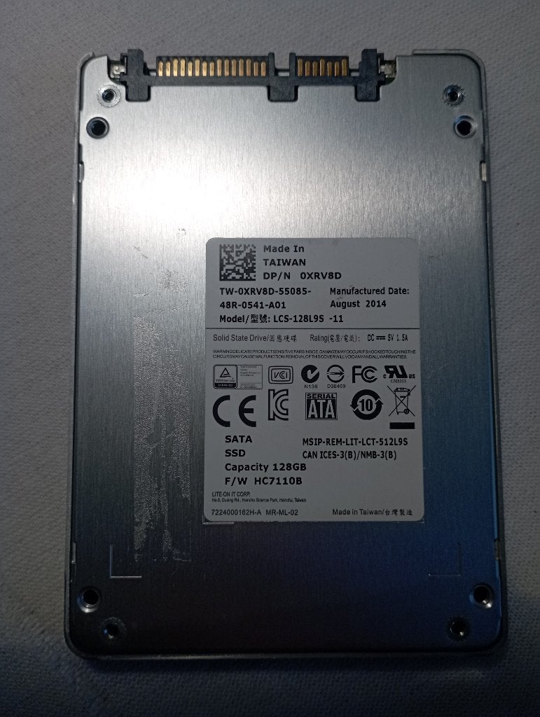 SSD SATA LCS-128L9S Lite-On 2,5 pouces de 128 Go, 128GB, Interne, Comme neuf, Enlèvement