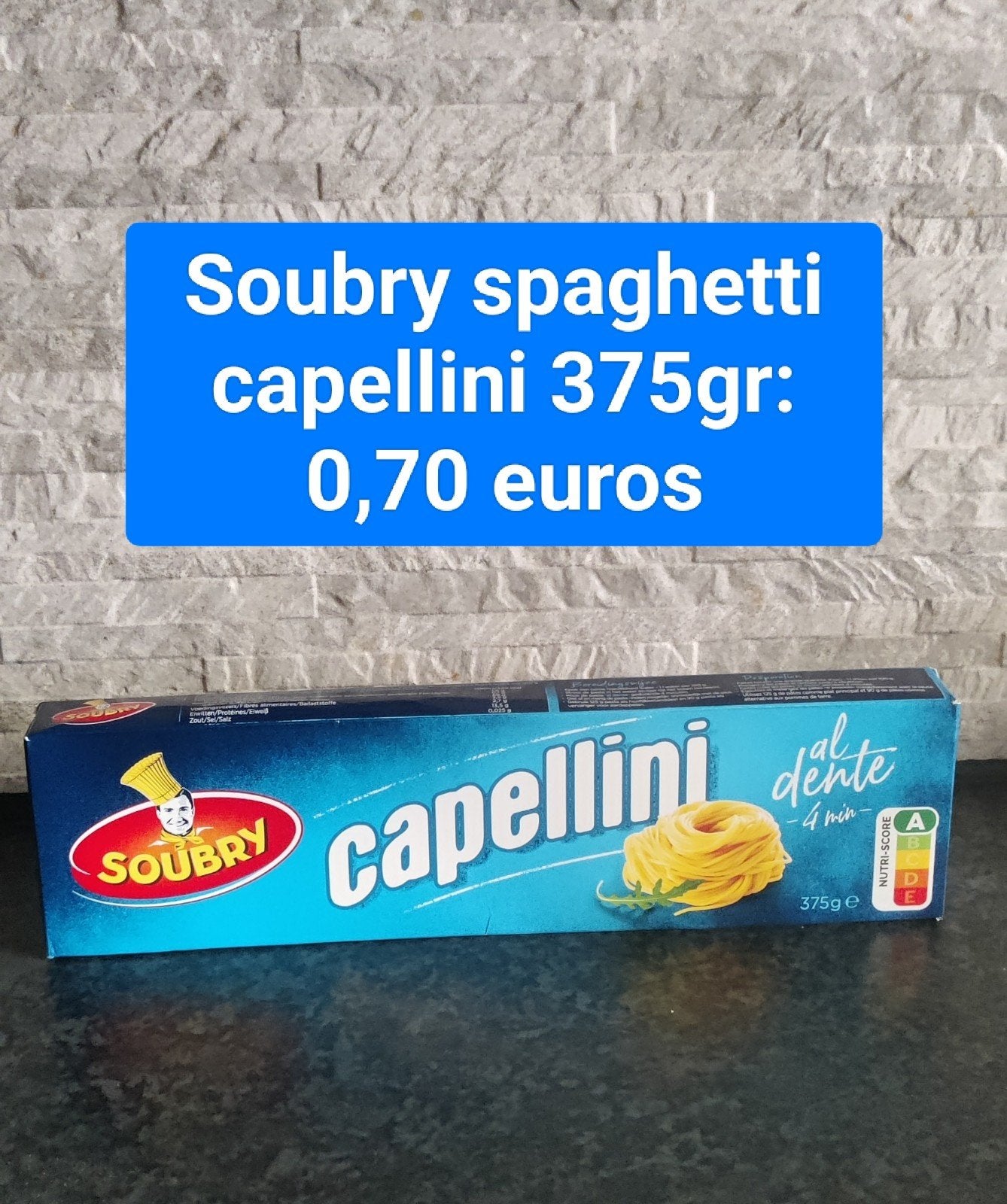 Soubry spaghetti capellini 375 gr, Enlèvement