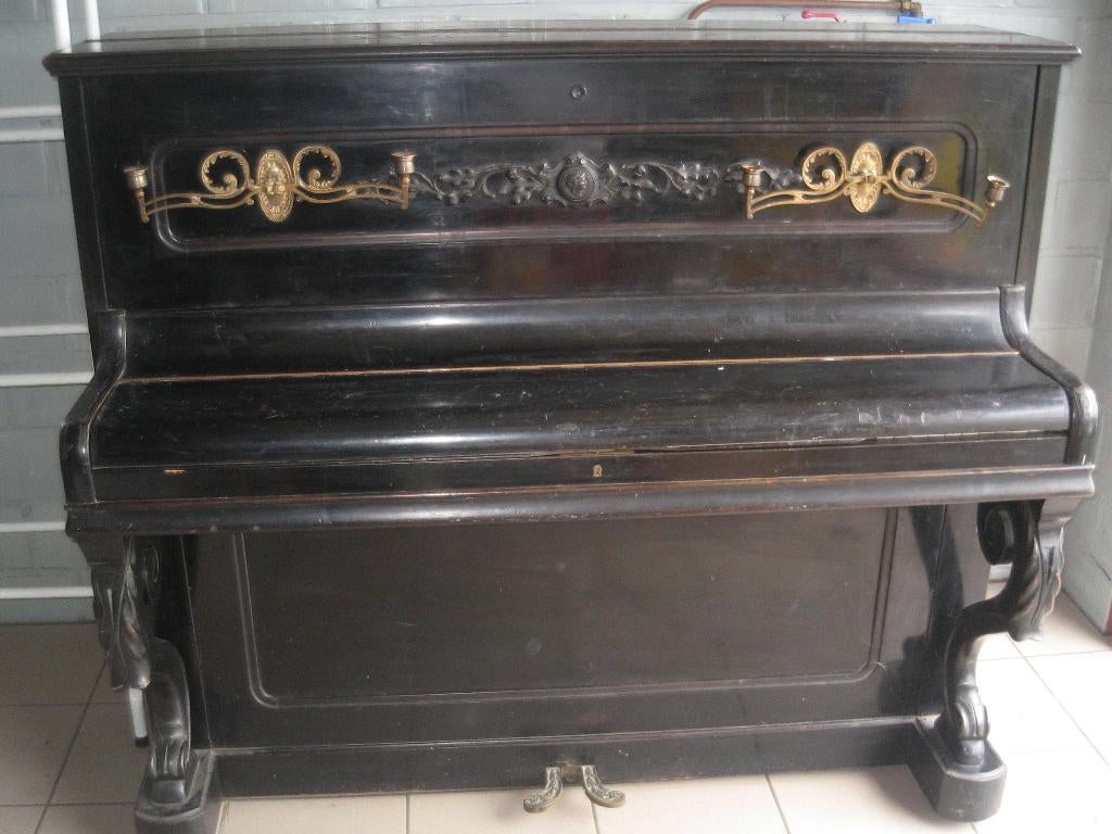 Mooie antieken wandpiano, Ophalen of Verzenden, Gebruikt