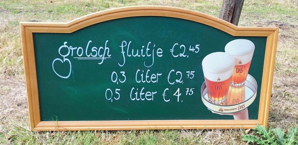 Vintage krijtbord reclamebord - Horeca decoratie., Ophalen of Verzenden, Gebruikt, Reclamebord