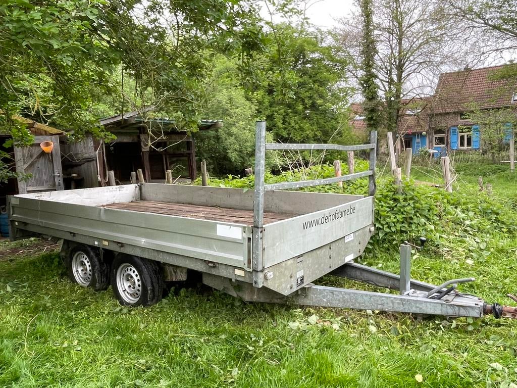 Grote plateau-aanhangwagen Saris DA3500, Auto diversen, Aanhangers en Bagagewagens, Ophalen, Gebruikt