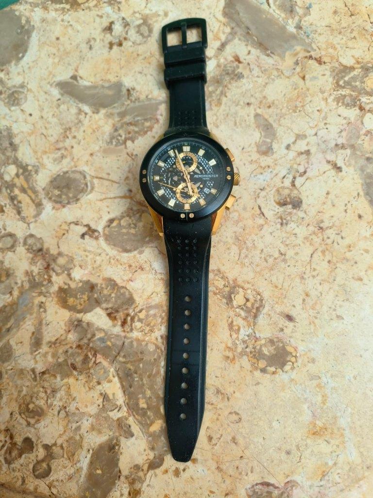 Herenhorloge Mundo AM6105 Chrono van Aeromeister, Autres marques, Enlèvement ou Envoi, Autres matériaux, Autres matériaux