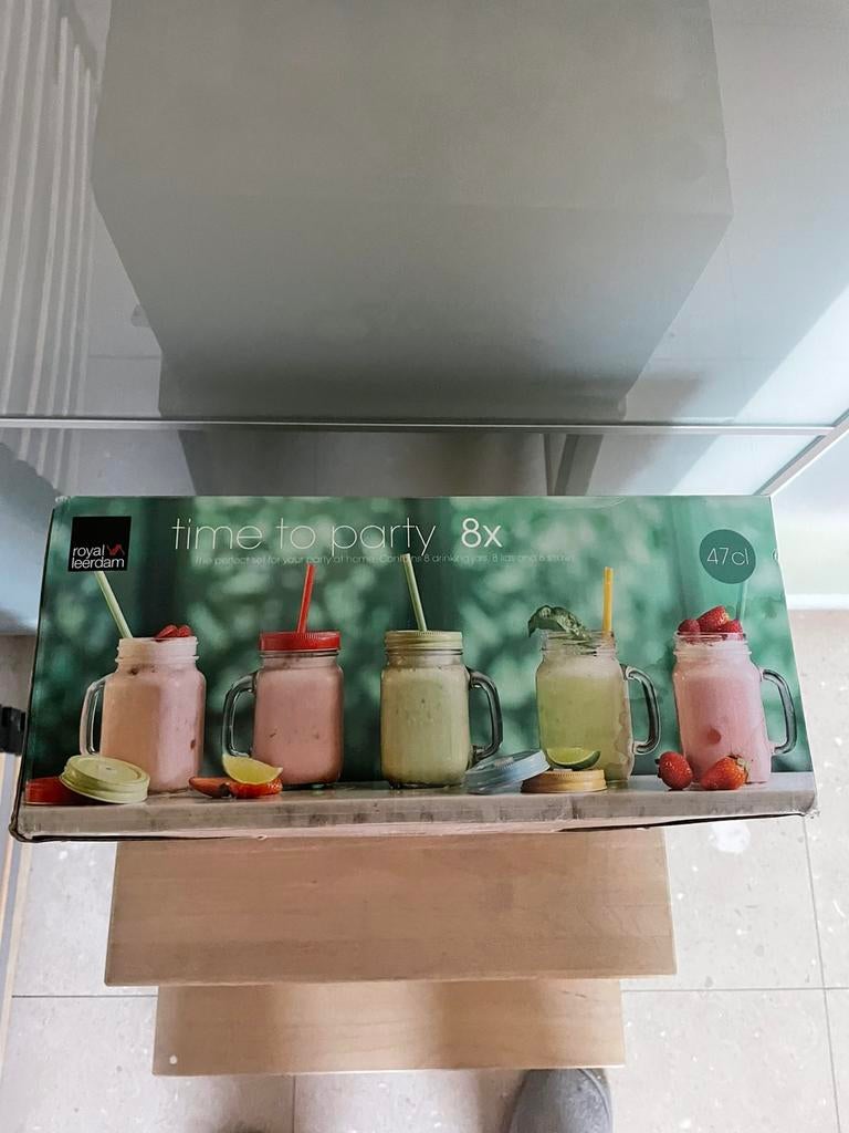 Glazen jars - cocktail - nieuw - geen verzending, Ophalen, Nieuw