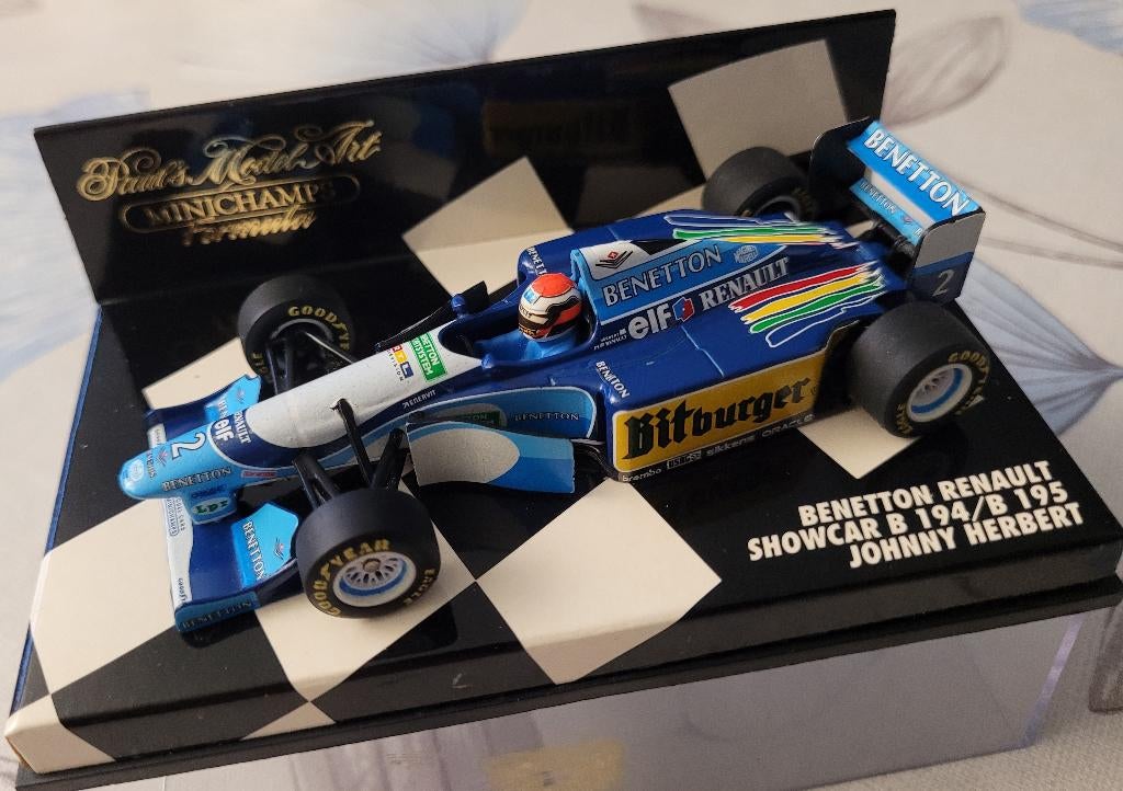 F1 1/43 Benetton Herbert, Hobby en Vrije tijd, Ophalen of Verzenden, Zo goed als nieuw, Auto, MiniChamps