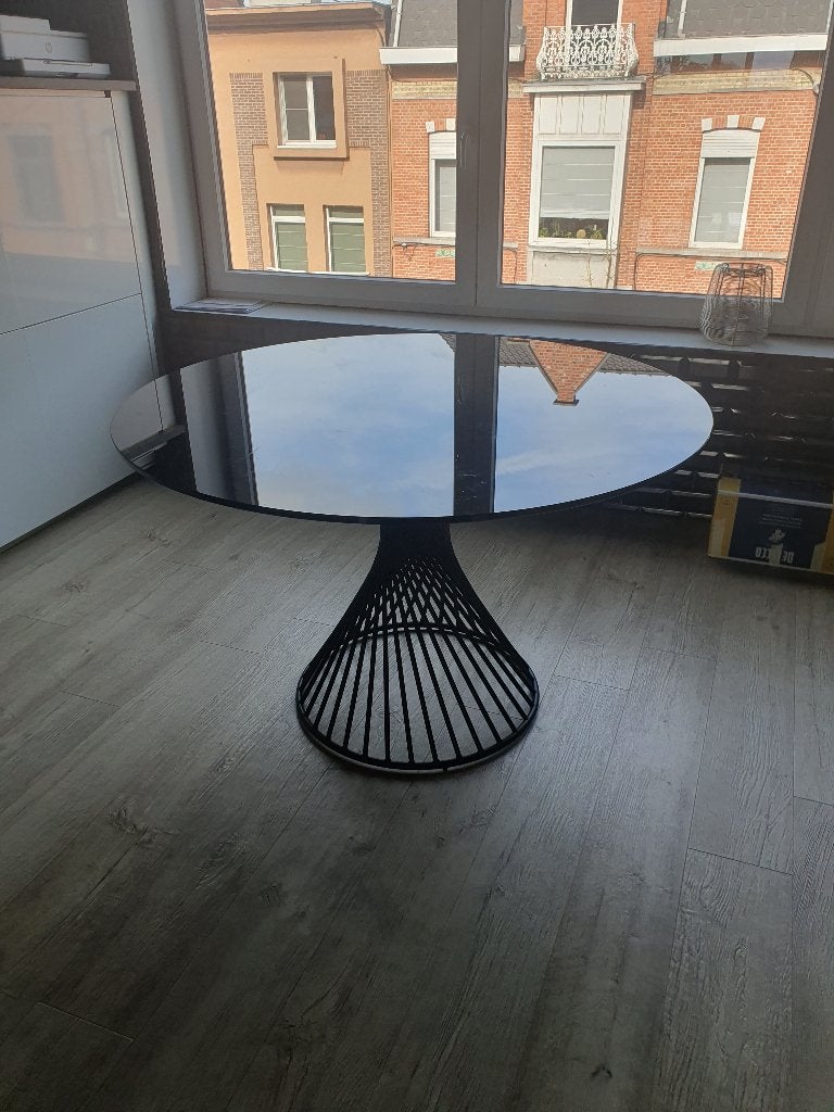 Calligaris tafel, Huis en Inrichting, Tafels | Eettafels, Ophalen, Gebruikt, Rond, Glas