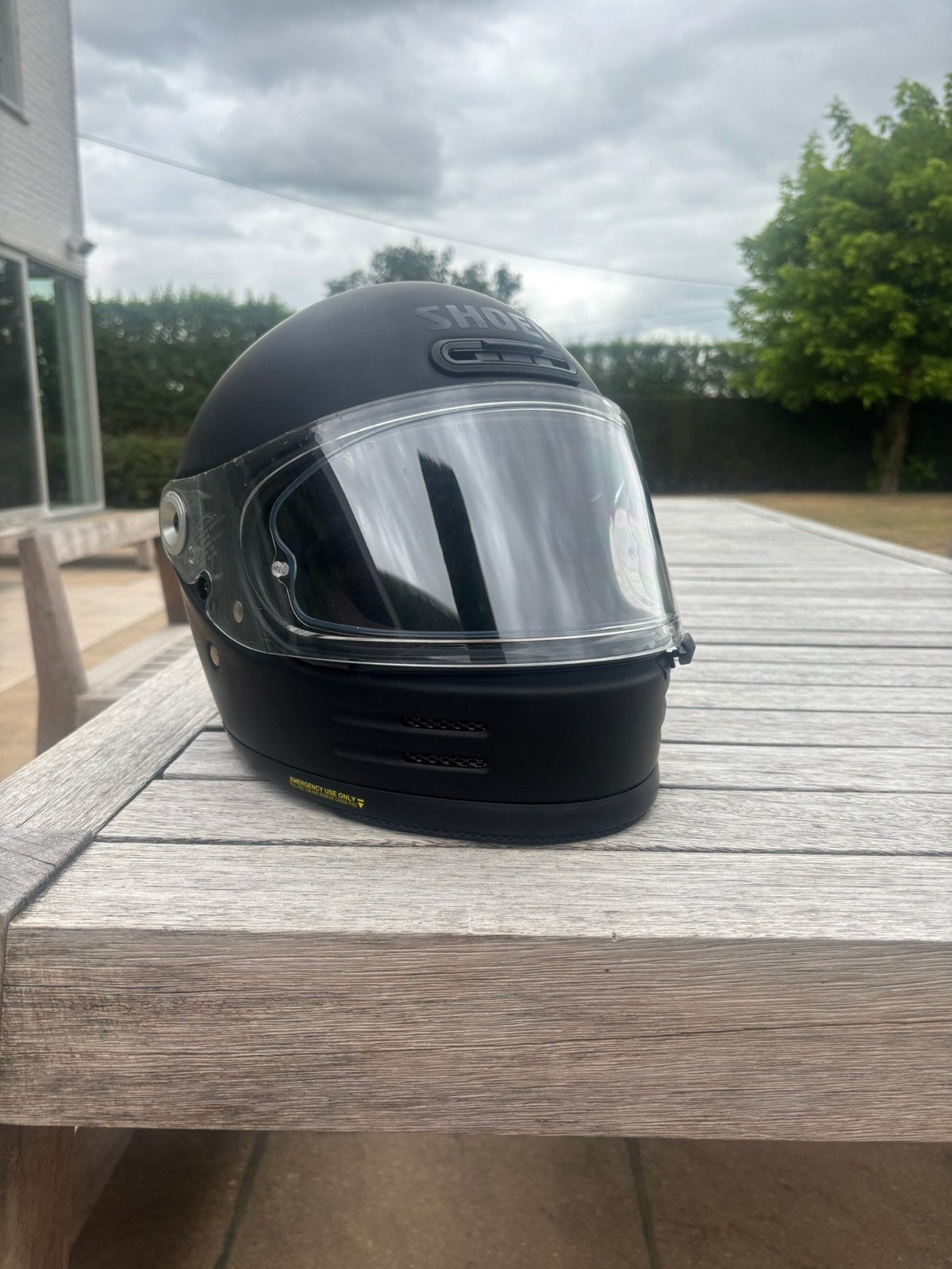 Retro Shoei helm mat zwart, Motoren, Ophalen, S, Integraalhelm, Shoei