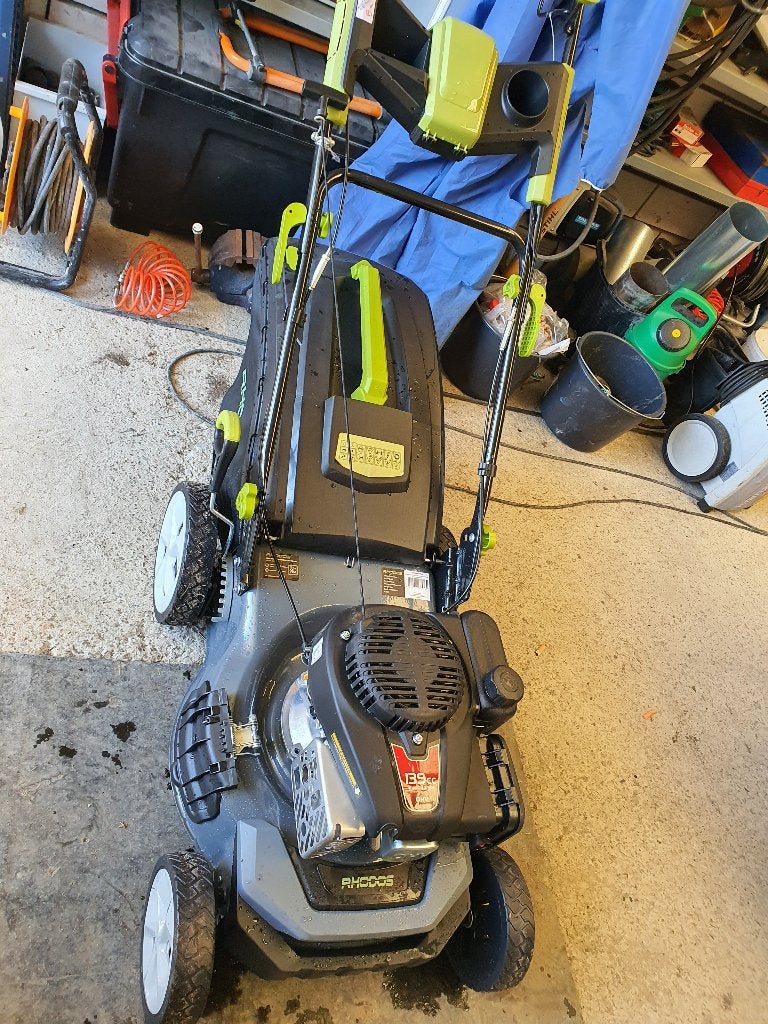 Rhodos nieuw grasmaaier benzine CM46S 139cc HW 3-in-1, Ophalen, Cirkelmaaier, Rhodos, Versnellingen