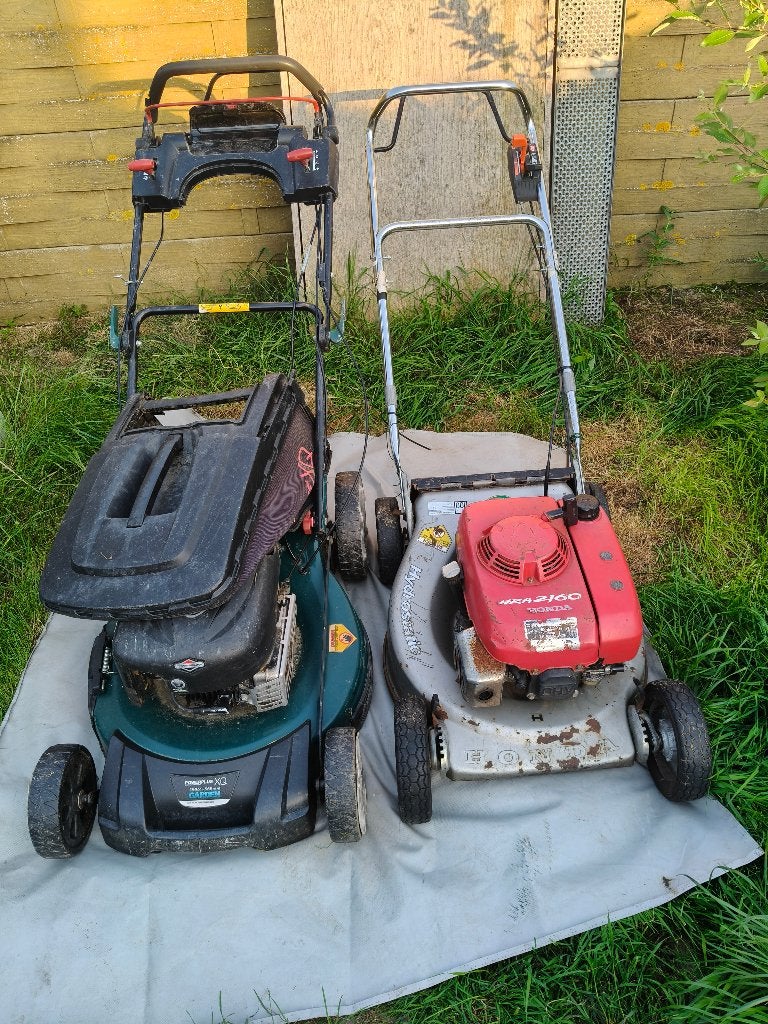 Grasmachine Honda en B&S, Tuin en Terras, Ophalen, Gebruikt, Opvangbak
