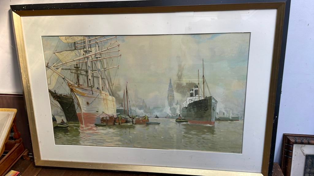 Litho Henri Cassiers red star line, Ophalen