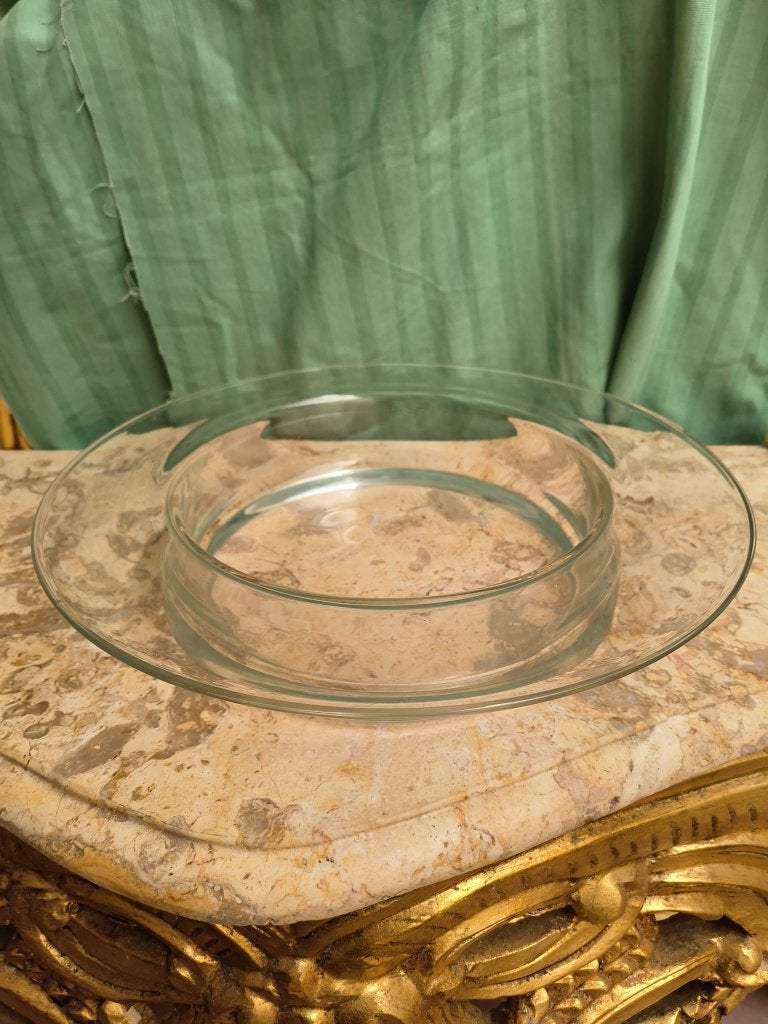 Grote glazen schaal, Ophalen, Gebruikt, Schaal, Rond