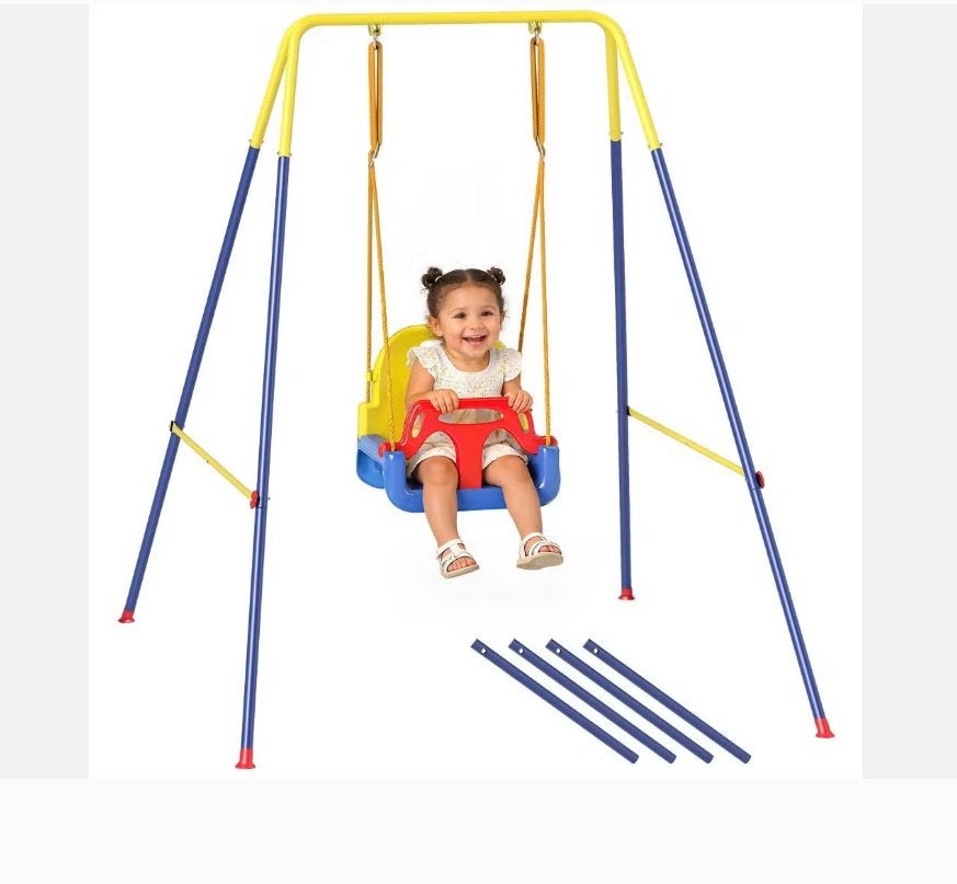 Prachtige babyschommel met opvouwbaar stalen frame, Jardin & Terrasse, Hamacs, Enlèvement ou Envoi, Neuf, Pliable