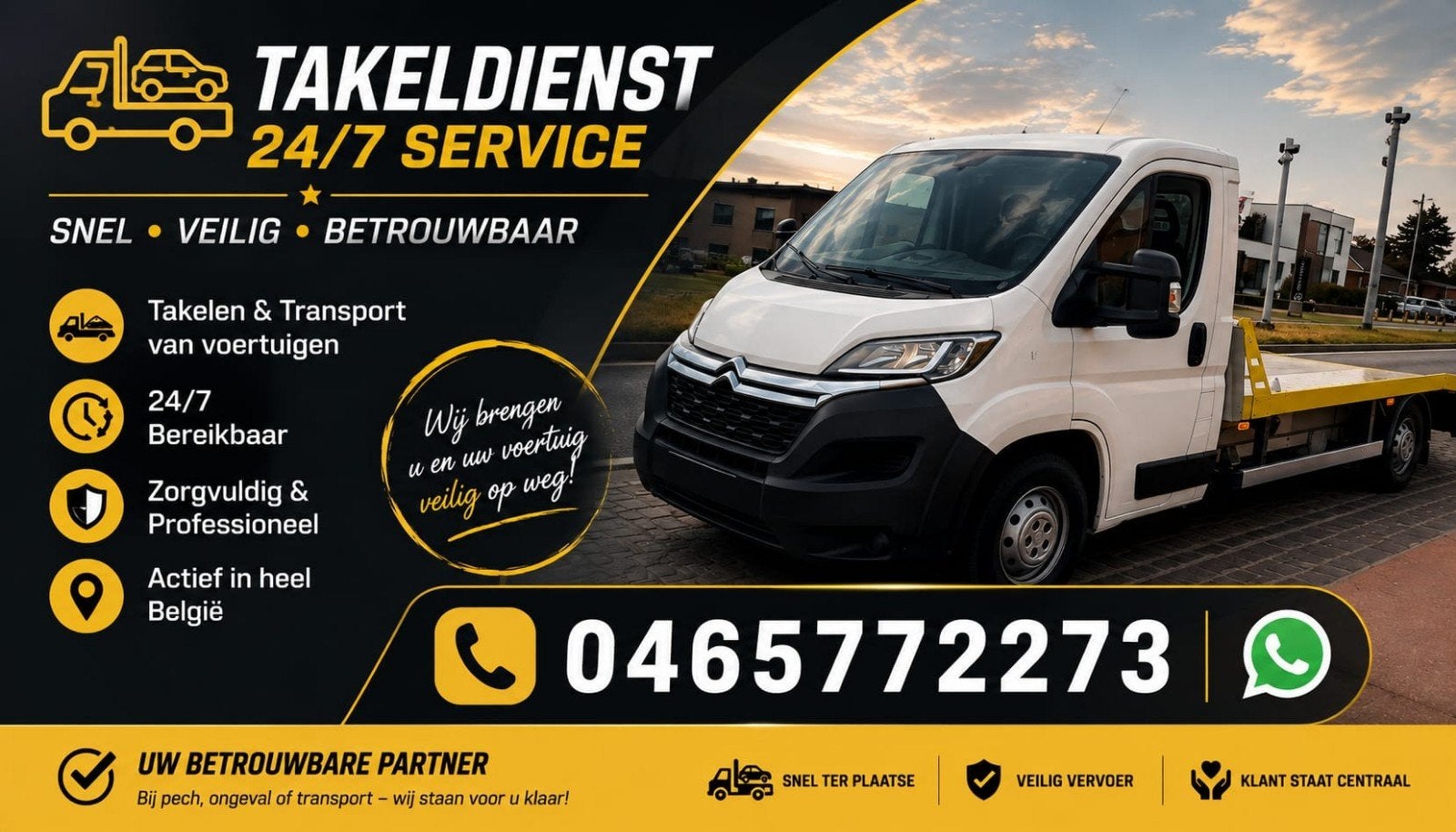 Depannage & AUTOTRANSPORT- takelwagen .Takeldienst, Auto's, Bedrijf, Te koop