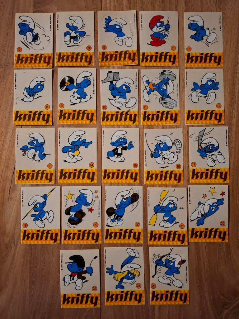 Les Schtroumpfs Kriffy - 23 autocollants - Jeux Olympiques d, Enlèvement ou Envoi, Comme neuf, Autres types