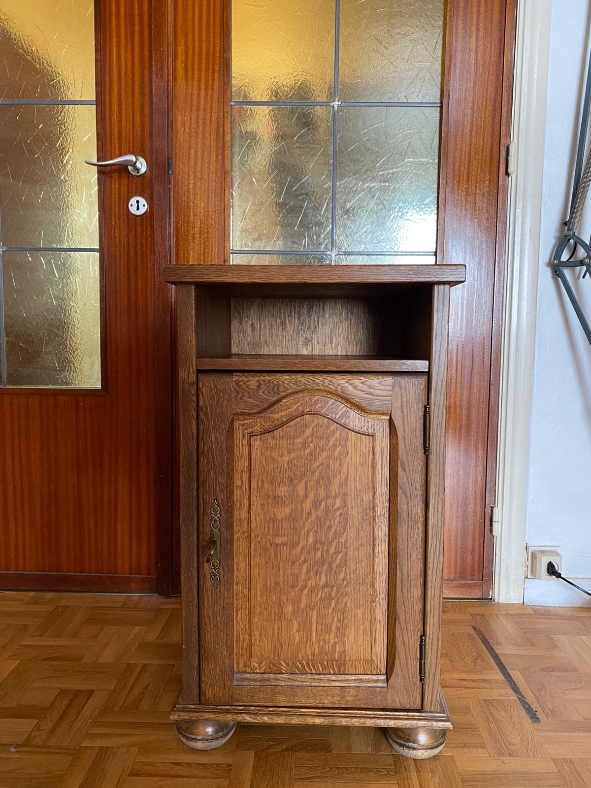 Vintage eikenhouten kastje, Antiek en Kunst, Ophalen