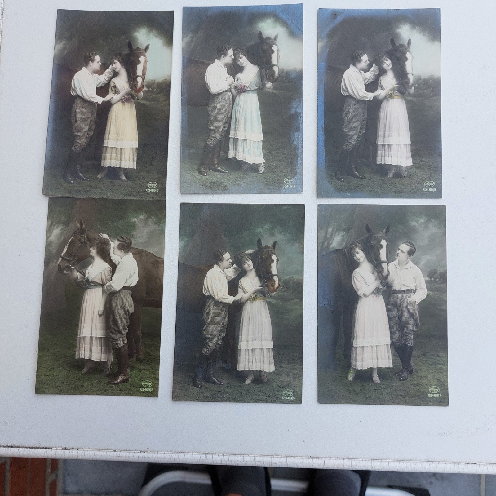 6 mooie oude fantasiekaartjes, Ophalen of Verzenden
