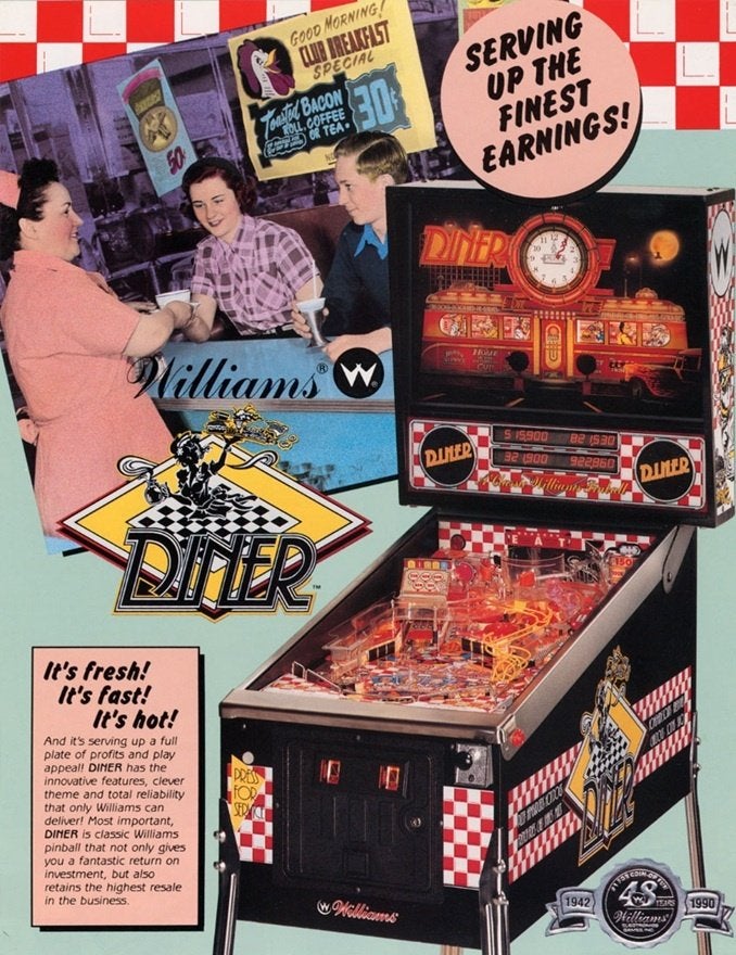 gezocht: flipperkast -Diner- williams, Verzamelen, Automaten | Flipperkasten, Ophalen, Elektronisch, Flipperkast, Williams