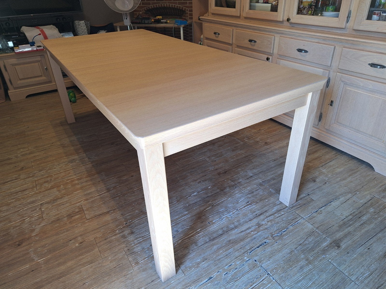 table à manger en bois massif, Maison & Meubles, Tables | Tables à manger, Enlèvement, Chêne