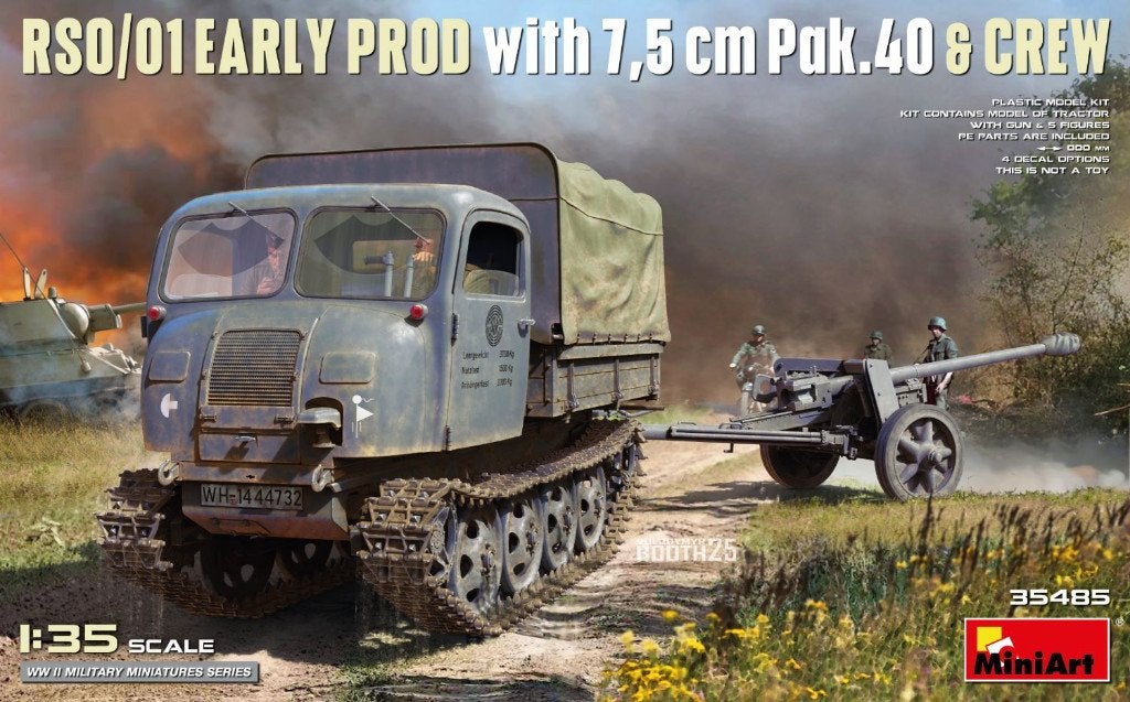 MINIART 35485 RSO/01 EARLY P. WITH 7,5 CM PAK.40 & CREW 1/35, Hobby & Loisirs créatifs, Neuf, Enlèvement ou Envoi, 1:32 à 1:50