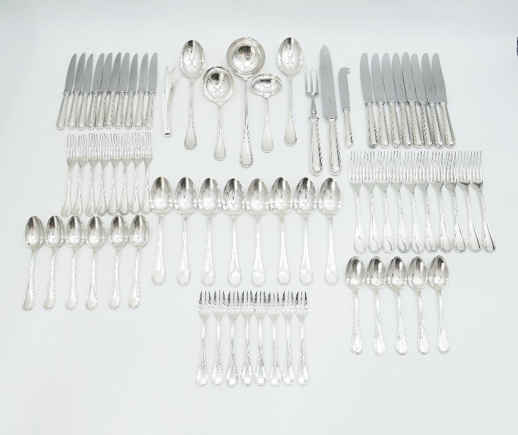 Christofle - Albi - Verzilverde bestekset - 72-delig/8-pers., Ophalen of Verzenden