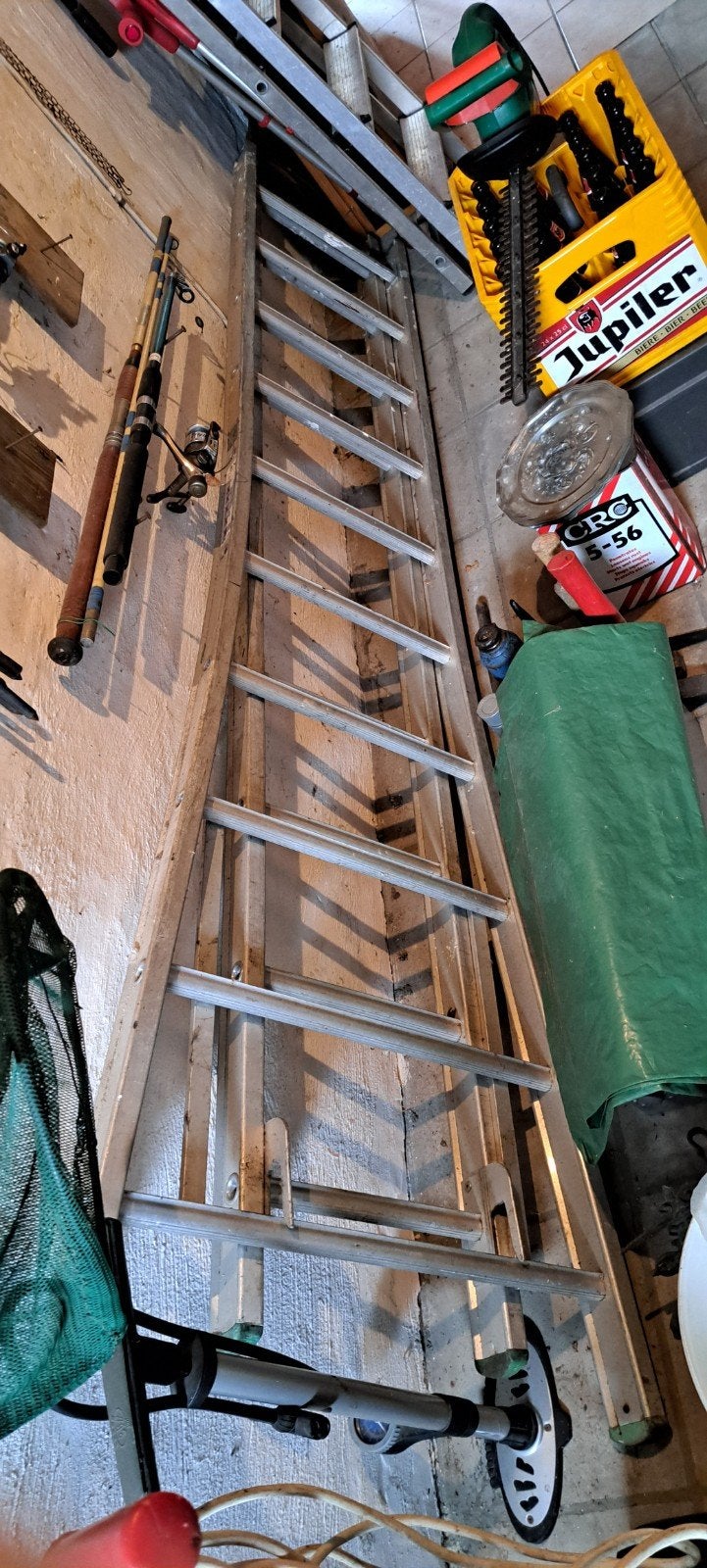 2 delig schuif ladder 5m totaal., Doe-het-zelf en Bouw, Ophalen, Ladder