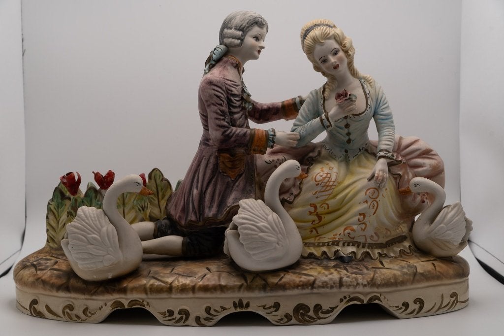 Groot Capodimonte porseleinen tableau – Italië, Ophalen, Overige onderwerpen, Beschilderd, 20 - 50 cm