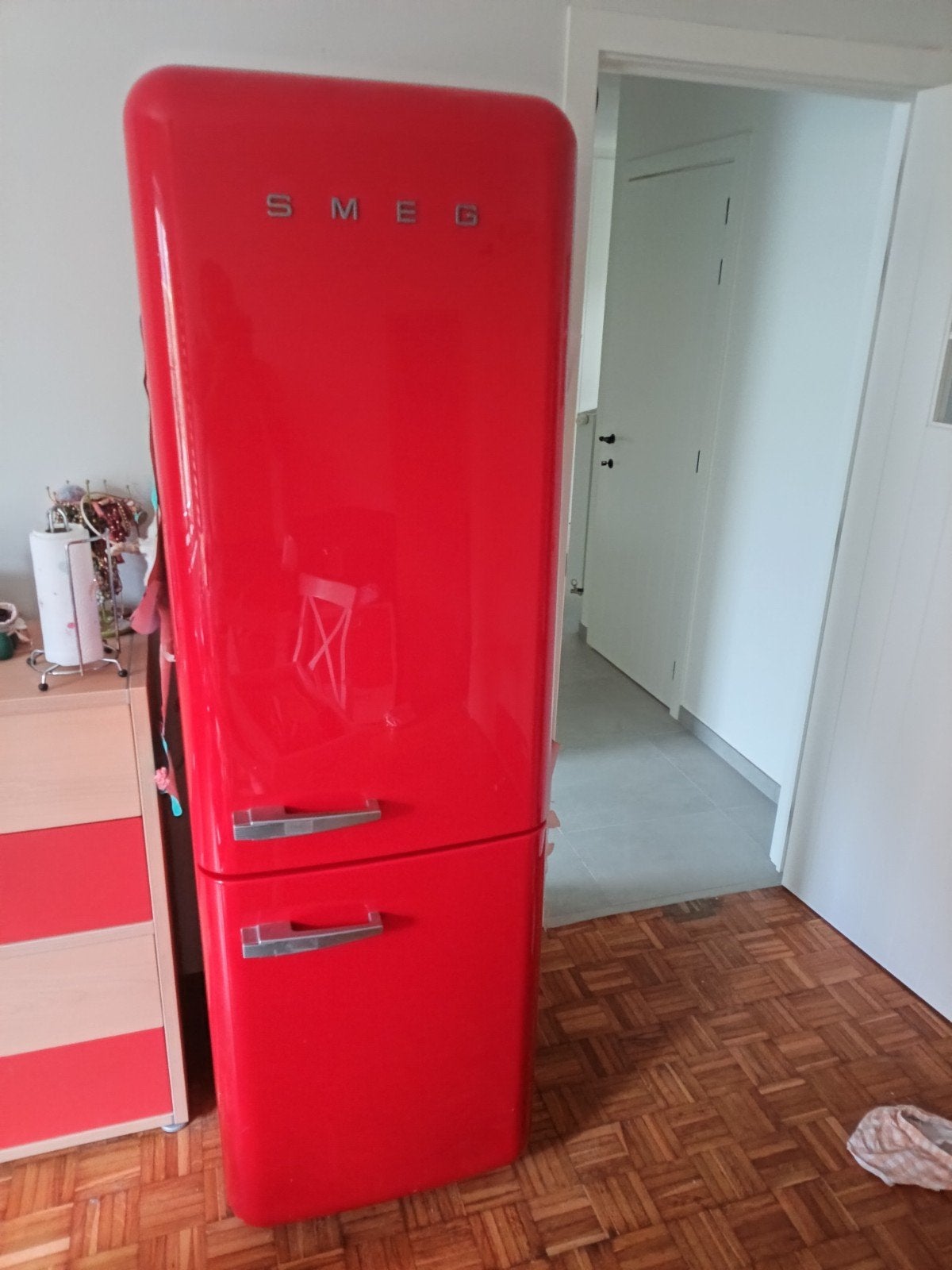 Smeg koel/vriescombinatie No frost, Ophalen, Gebruikt, 200 liter of meer, Met aparte vriezer