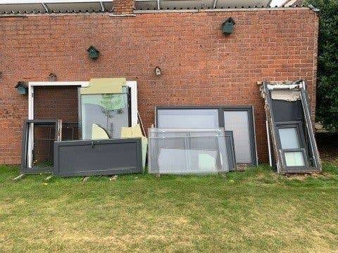PVC deur 895x1940 antraciet/wit + vliegendeur, SKG, Doe-het-zelf en Bouw, Ophalen, Kunststof, 80 tot 100 cm, Minder dan 200 cm
