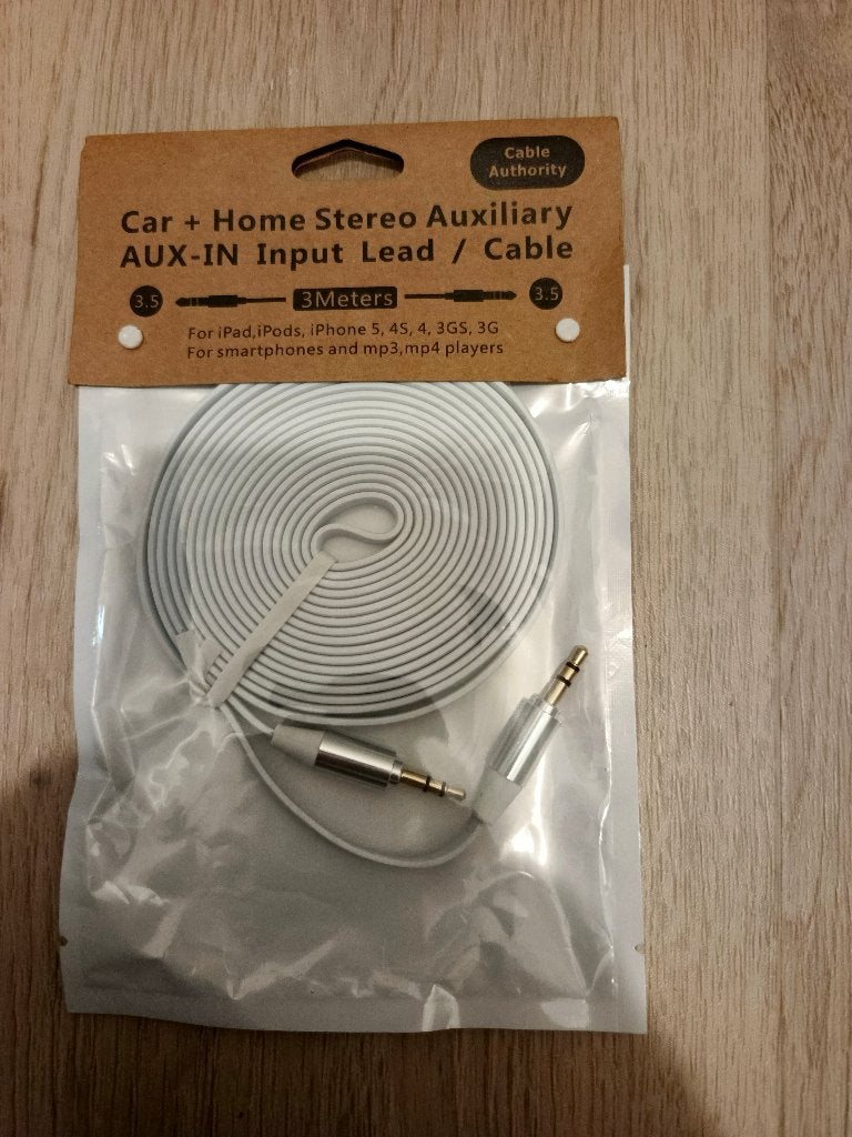 Câble AUX jack 3,5 mm 3 mètres neuf, Enlèvement, Neuf