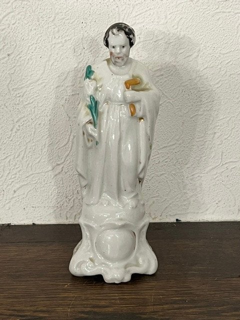 Antiek porseleinen beeldje Heilige Jozef, Vieux Paris, Antiek en Kunst, Ophalen