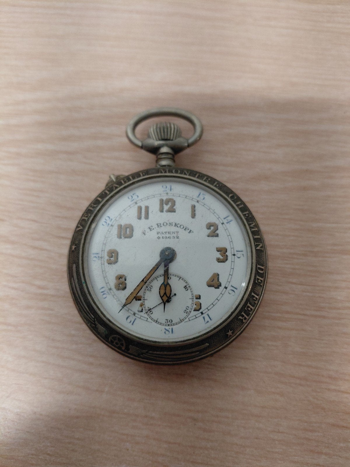 zakhorloge fe roskopf patent 18632, Enlèvement, Montre de poche