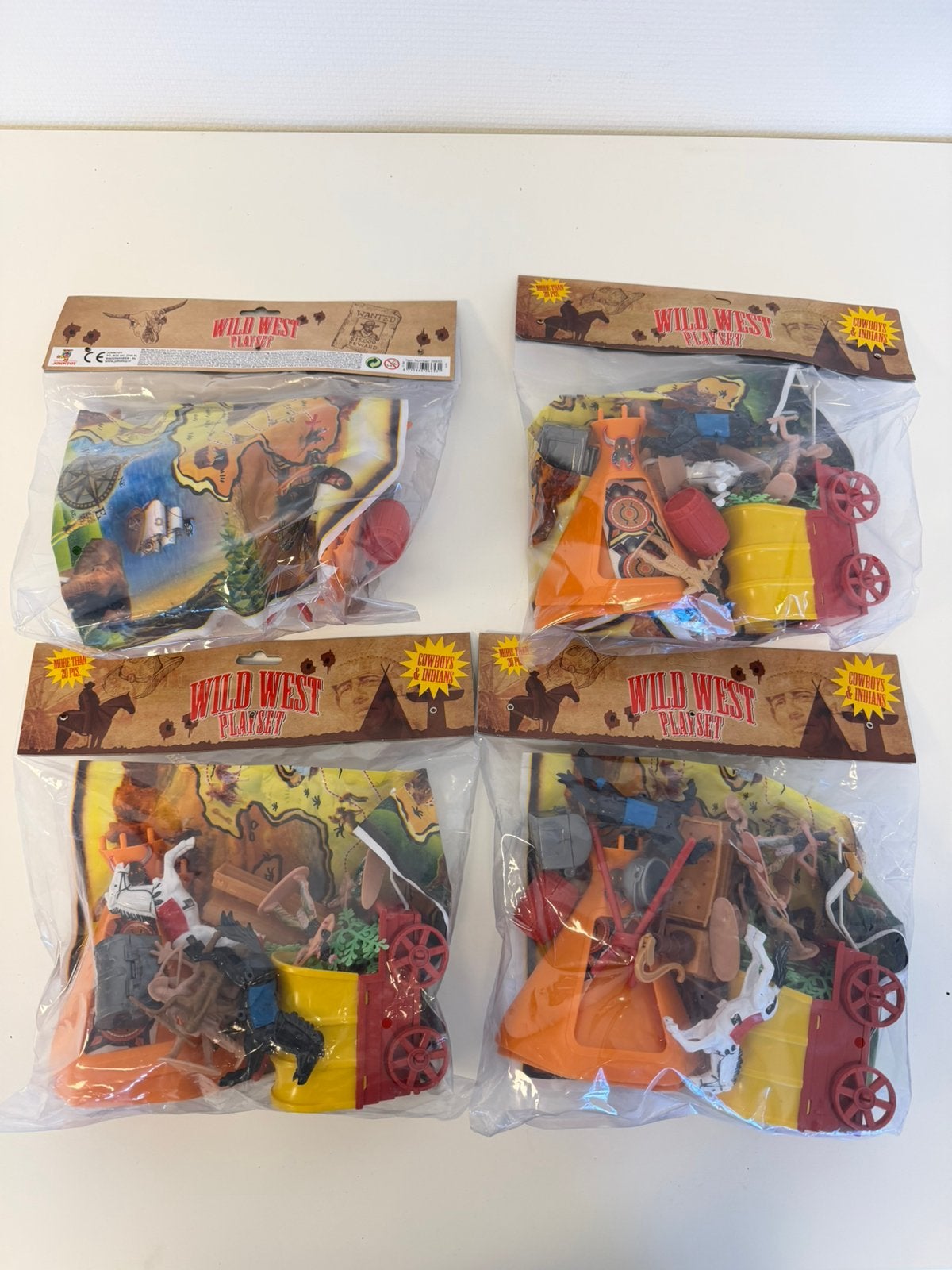 4x Wild West Speelset speelgoed Cowboys Indianen Paarden, Ophalen of Verzenden, Nieuw, Jongen of Meisje