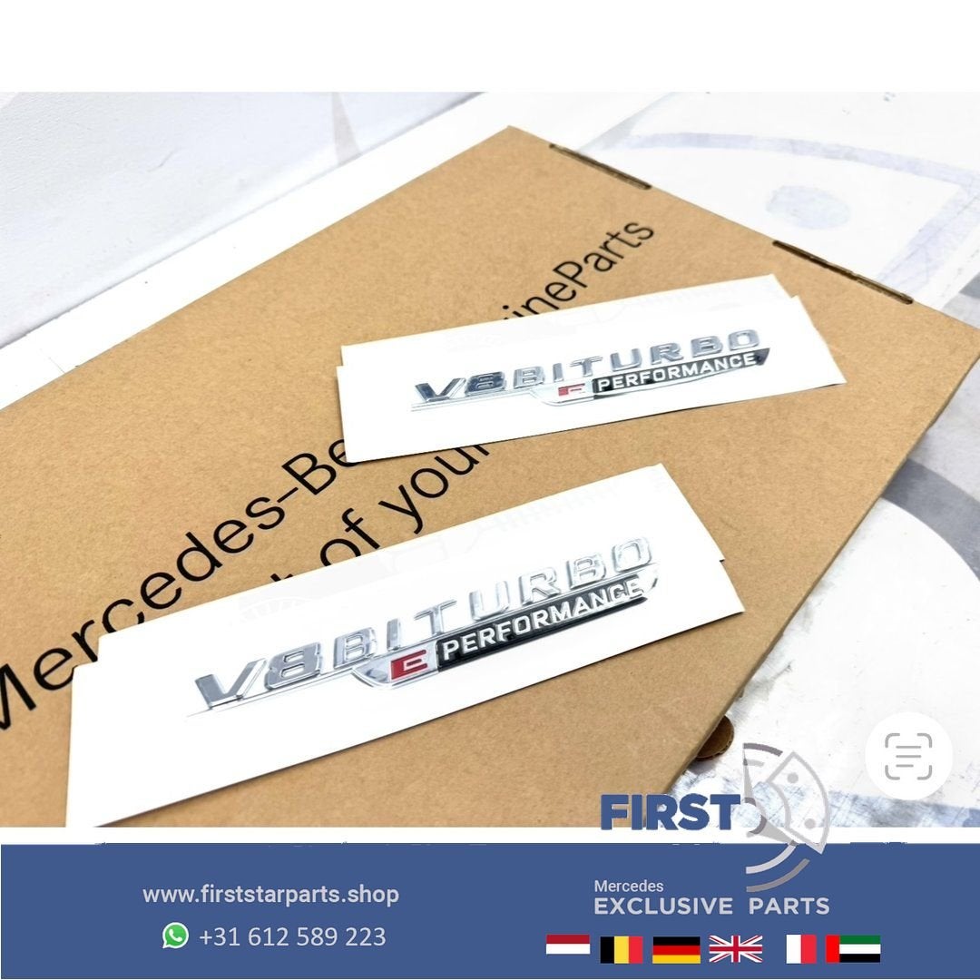 V8 BITURBO E PERFORMANCE zijscherm EMBLEEM LOGO SET BADGE Me, Gebruikt, -, Ophalen of Verzenden, -