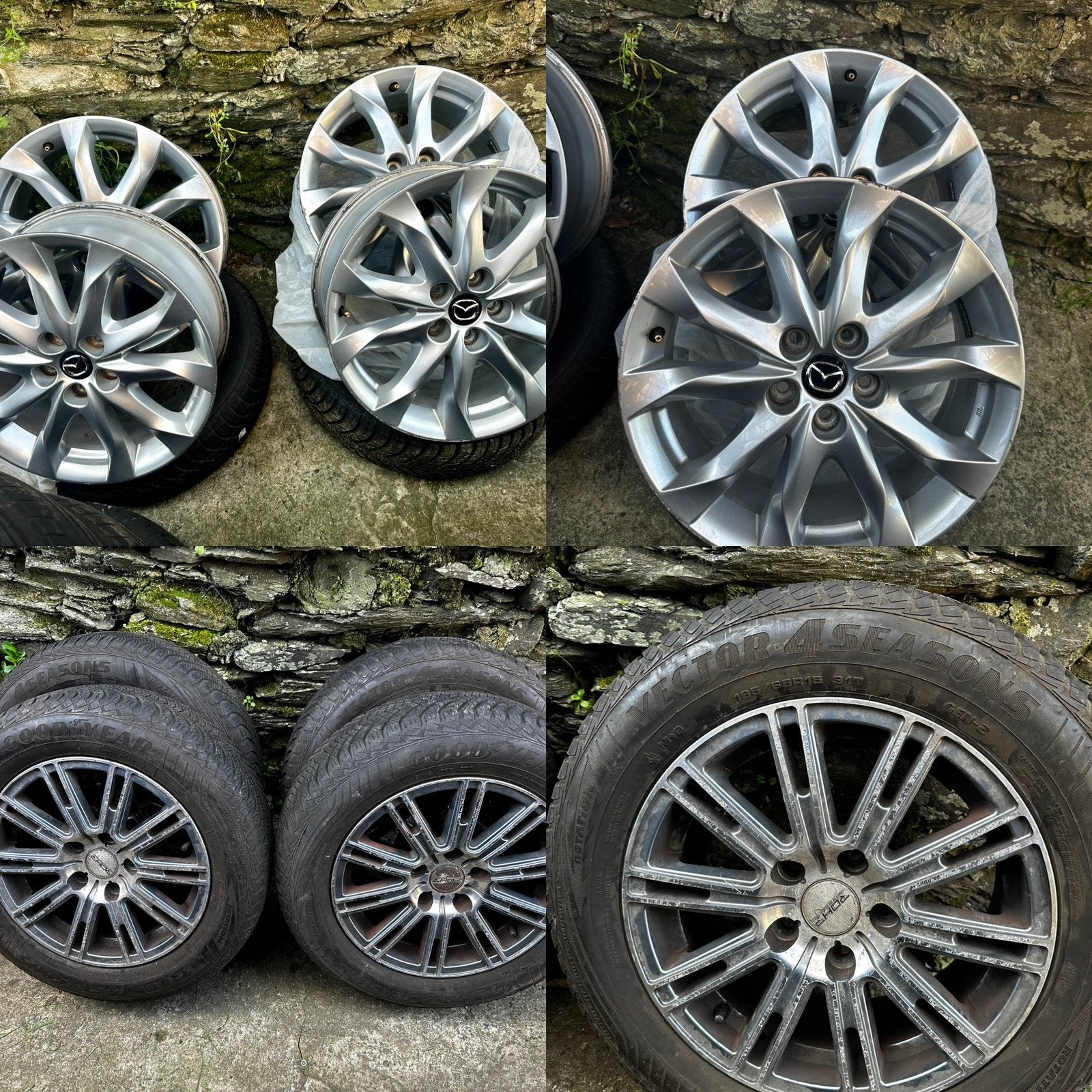 Kit 4 saisons 195/65/15 5x112 vag / 4jantes 5x114.3 18 mazda, Autos : Pièces & Accessoires, Pneus & Jantes, Pneus et Jantes, 4 Saisons