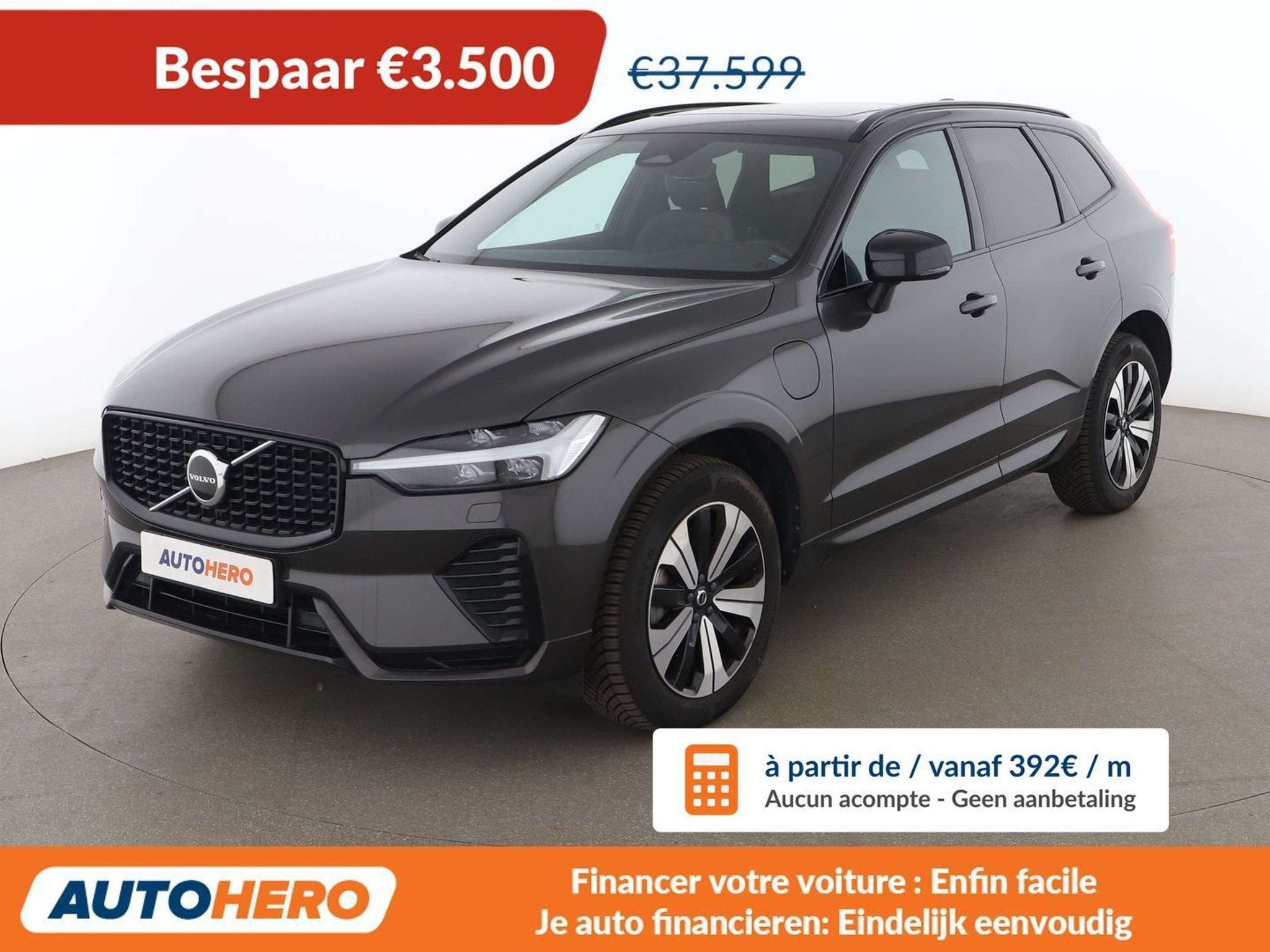 Volvo XC60 2.0 T6 Recharge Plug-in Hybrid Plus Dark AWD, Autos, Cuir, Argent ou Gris, Achat, Euro 6