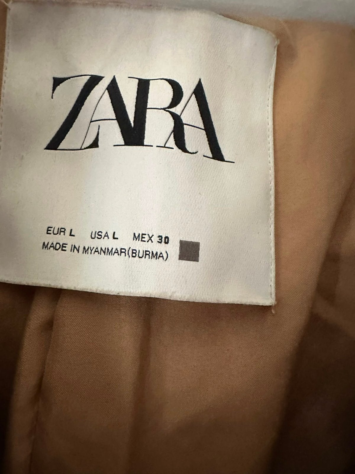 Manteau ZARA Femme – Taille L – Beige/Camel, Enlèvement ou Envoi, Comme neuf, Taille 42/44 (L), Beige